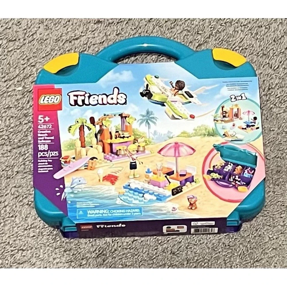 LEGO Friends Creative Beach and Travel Suitcase Pretend Play Building Set 42672